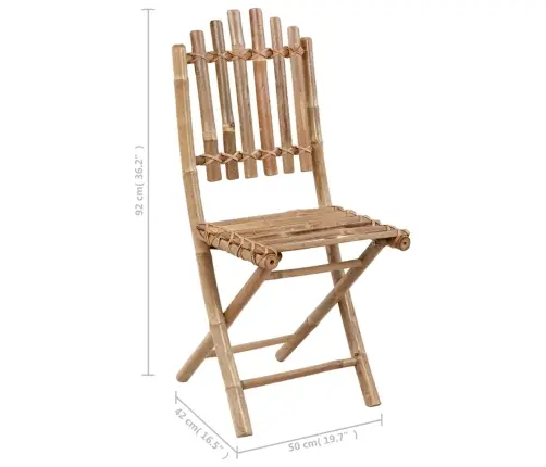 Saliekami Dārza Krēsli Ar Matračiem, 2 Gab., Bambuss Vidaxl