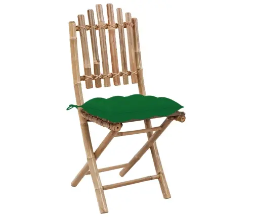 Saliekami Dārza Krēsli Ar Matračiem, 2 Gab., Bambuss Vidaxl