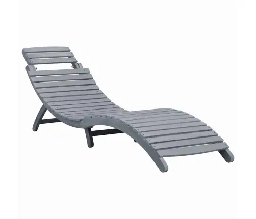 Sauļošanās Zvilnis Ar Matraci, Pelēks Akācijas Masīvkoks Vidaxl