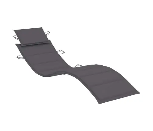 Sauļošanās Zvilnis Ar Matraci, Pelēks Akācijas Masīvkoks Vidaxl