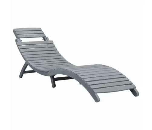 Sauļošanās Zvilnis Ar Matraci, Pelēks Akācijas Masīvkoks Vidaxl