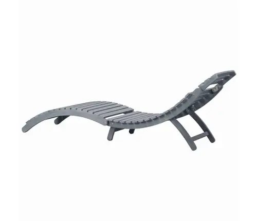 Sauļošanās Zvilnis Ar Matraci, Pelēks Akācijas Masīvkoks Vidaxl