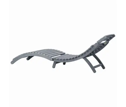 Sauļošanās Zvilnis Ar Matraci, Pelēks Akācijas Masīvkoks Vidaxl