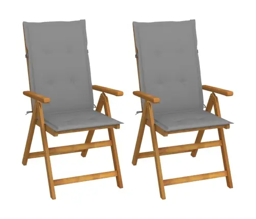Atlošiamos Sodo Kėdės Su Pagalvėmis, 2Vnt., Akacijos Masyvas