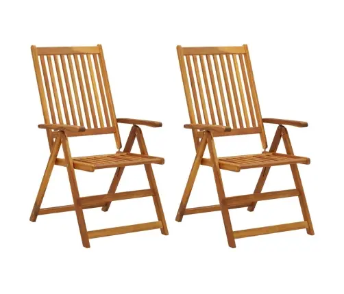 Atgāžami Dārza Krēsli Ar Matračiem, 2 Gab., Akācijas Masīvkoks Vidaxl