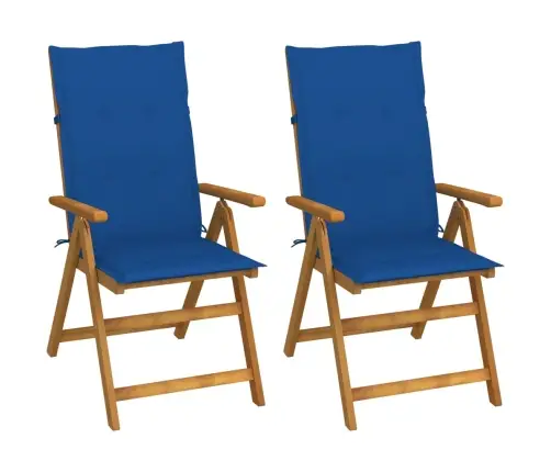 Atgāžami Dārza Krēsli Ar Matračiem, 2 Gab., Akācijas Masīvkoks Vidaxl