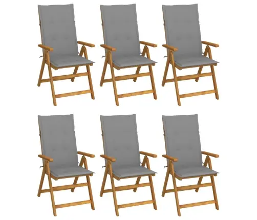 Sulankstomos Sodo Kėdės Su Pagalvėmis, 6Vnt., Akacijos Masyvas