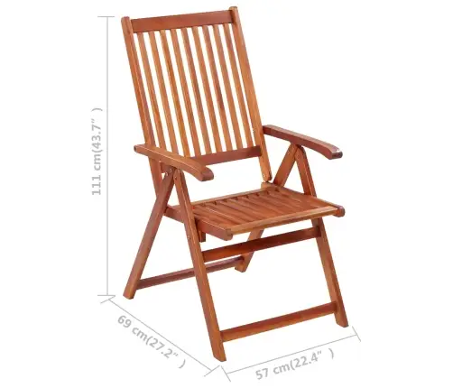 Sulankstomos Sodo Kėdės Su Pagalvėmis, 6Vnt., Akacijos Masyvas