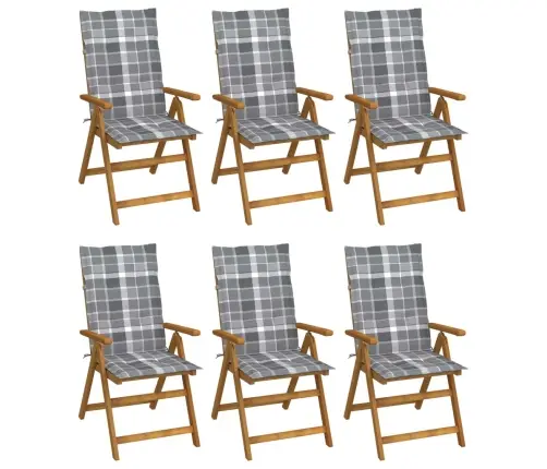 Kokkupandavad Aiatoolid 6 Tk Patjadega Akaatsiapuit