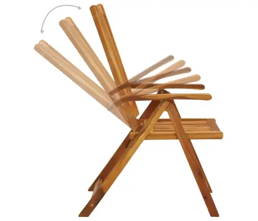 Kokkupandavad Aiatoolid 6 Tk Patjadega Akaatsiapuit