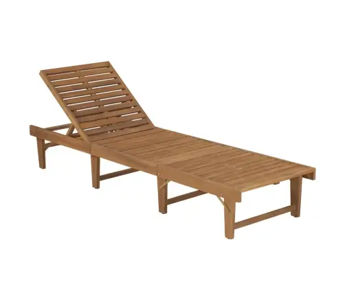 Sauļošanās Zvilnis Ar Matraci, Salokāms, Akācijas Masīvkoks Vidaxl