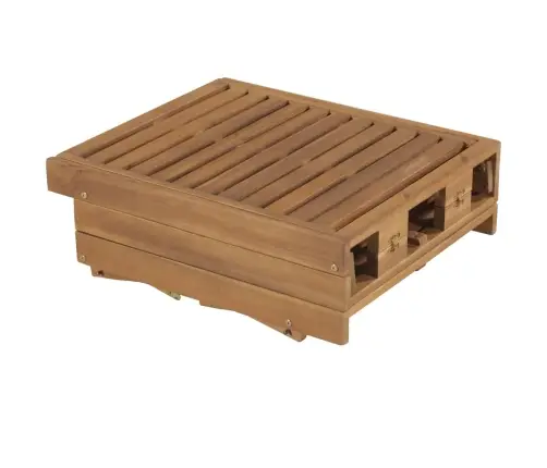 Sauļošanās Zvilnis Ar Matraci, Salokāms, Akācijas Masīvkoks Vidaxl