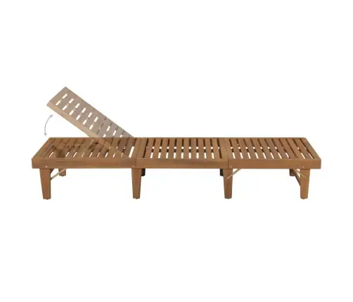 Sauļošanās Zvilnis Ar Matraci, Salokāms, Akācijas Masīvkoks Vidaxl