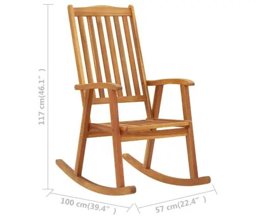 Šūpuļkrēsls Ar Matračiem, Akācijas Masīvkoks Vidaxl