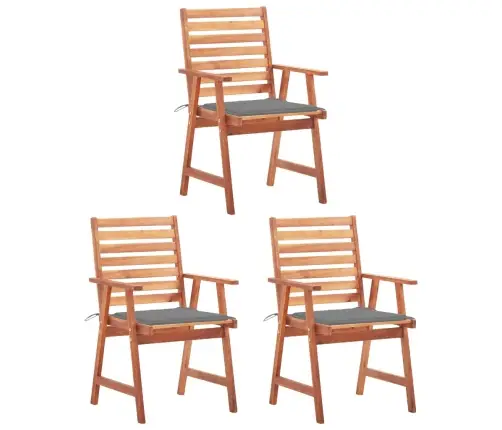Dārza Krēsli Ar Matračiem, 3 Gab., Akācijas Masīvkoks Vidaxl