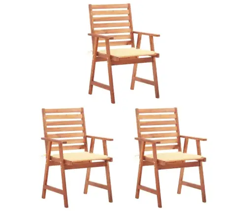 Dārza Krēsli Ar Matračiem, 3 Gab., Akācijas Masīvkoks Vidaxl