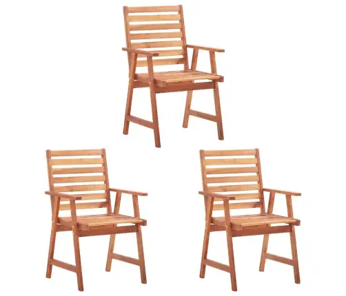 Lauko Valgomojo Kėdės Su Pagalvėlėmis, 3Vnt., Akacijos Masyvas