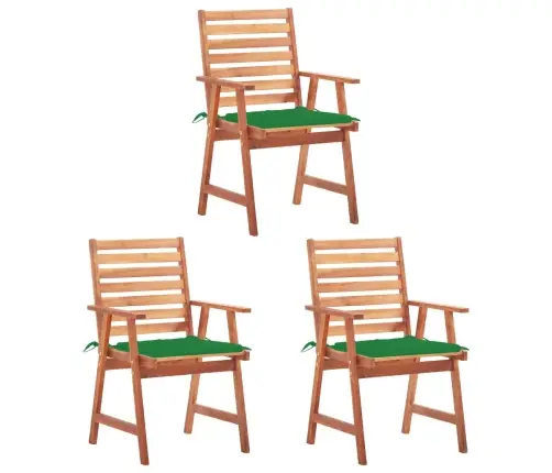 Dārza Krēsli Ar Matračiem, 3 Gab., Akācijas Masīvkoks Vidaxl