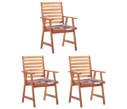 Dārza Krēsli Ar Matračiem, 3 Gab., Akācijas Masīvkoks Vidaxl