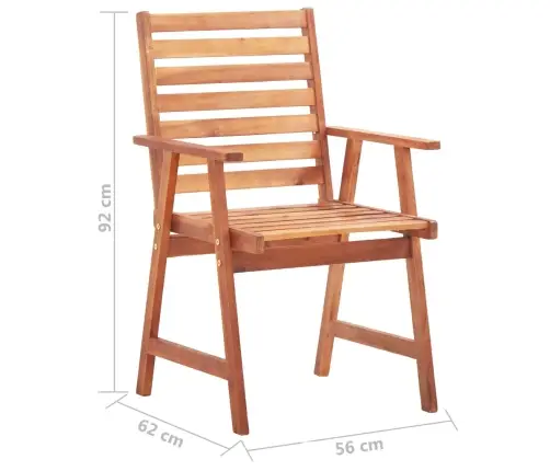 Dārza Krēsli Ar Matračiem, 3 Gab., Akācijas Masīvkoks Vidaxl