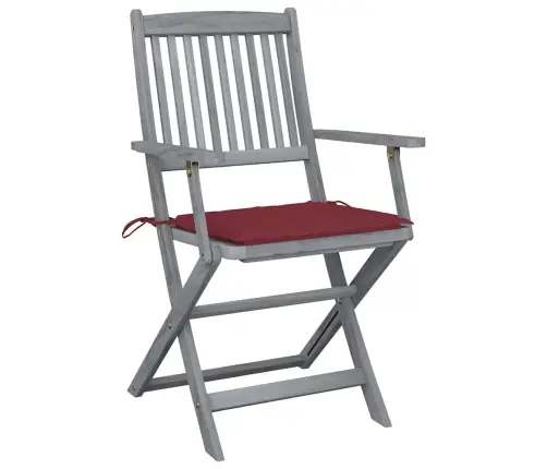 Saliekami Āra Krēsli Ar Matračiem, 2 Gab., Akācijas Masīvkoks Vidaxl