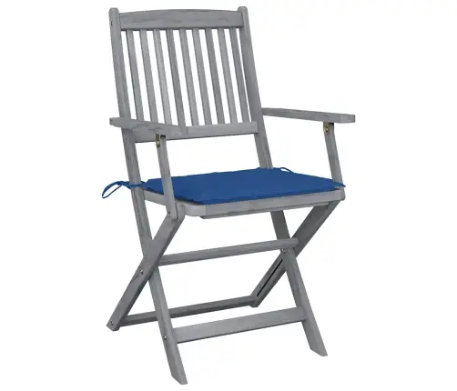 Saliekami Āra Krēsli Ar Matračiem, 2 Gab., Akācijas Masīvkoks Vidaxl