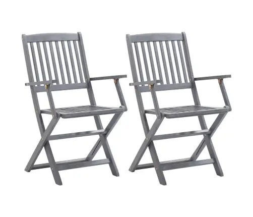 Kokkupandavad Aiatoolid 2 Tk Patjadega Akaatsiapuit