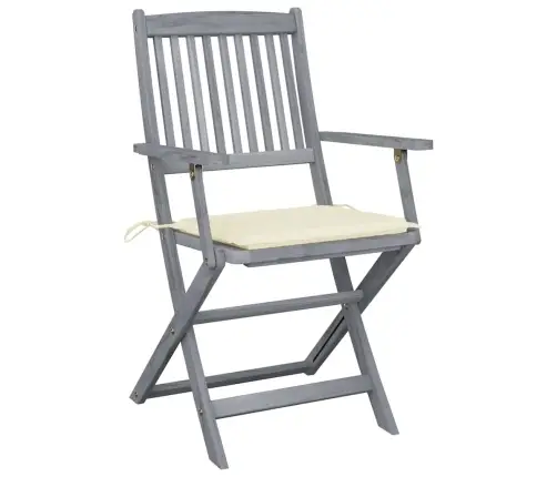 Kokkupandavad Aiatoolid 4 Tk Patjadega, Akaatsiapuit