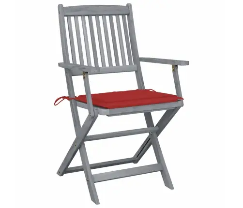 Saliekami Āra Krēsli Ar Matračiem, 4 Gab., Akācijas Masīvkoks Vidaxl