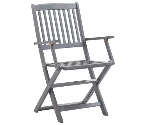 Saliekami Āra Krēsli Ar Matračiem, 4 Gab., Akācijas Masīvkoks Vidaxl