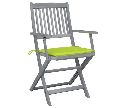 Saliekami Āra Krēsli Ar Matračiem, 4 Gab., Akācijas Masīvkoks Vidaxl