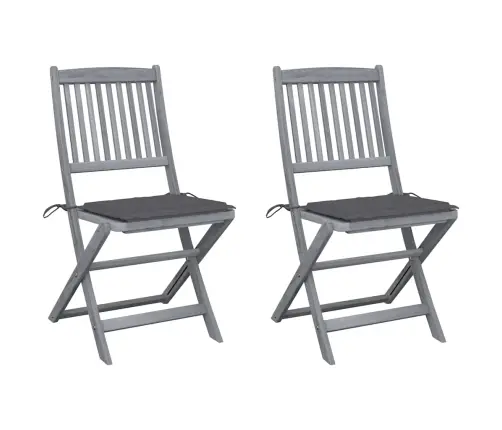 Sulankstomos Lauko Kėdės Su Pagalvėmis, 2Vnt., Akacijos Masyvas