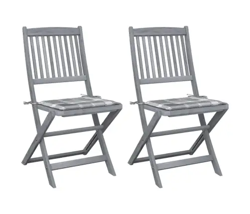 Kokkupandavad Aiatoolid 2 Tk Patjadega, Akaatsiapuit