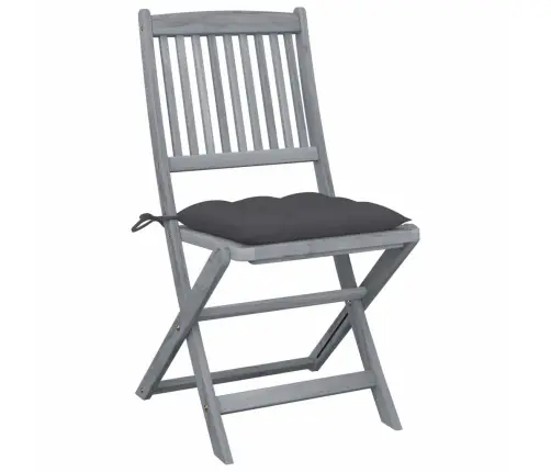 Saliekami Āra Krēsli Ar Matračiem, 2 Gab., Akācijas Masīvkoks Vidaxl