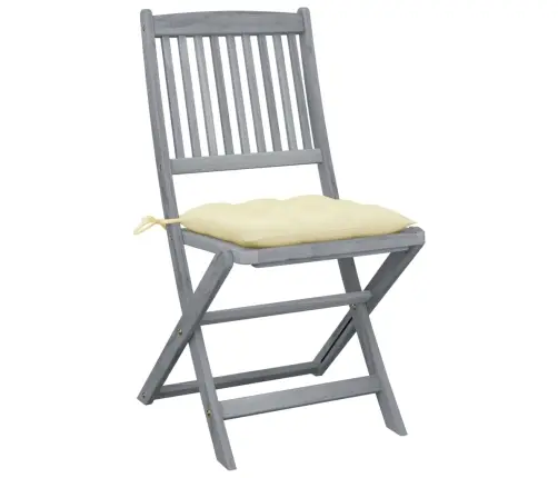 Saliekami Āra Krēsli Ar Matračiem, 2 Gab., Akācijas Masīvkoks Vidaxl