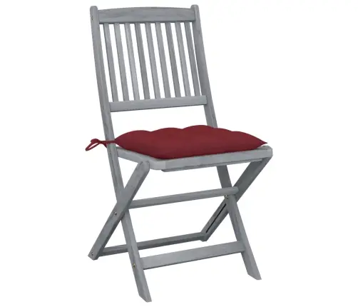 Saliekami Āra Krēsli Ar Matračiem, 2 Gab., Akācijas Masīvkoks Vidaxl