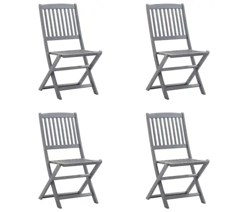 Kokkupandavad Aiatoolid 4 Tk Patjadega, Akaatsiapuit