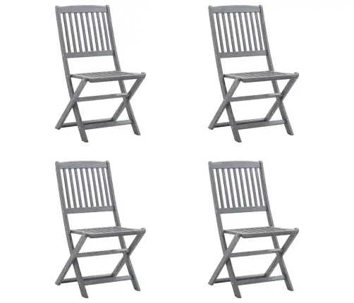 Kokkupandavad Aiatoolid, 4 Tk, Patjadega, Akaatsiapuit