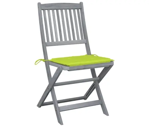 Saliekami Āra Krēsli Ar Matračiem, 4 Gab., Akācijas Masīvkoks Vidaxl