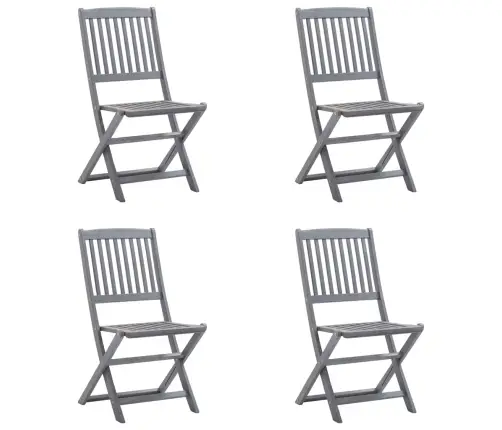 Sulankstomos Lauko Kėdės Su Pagalvėmis, 4Vnt., Akacijos Masyvas