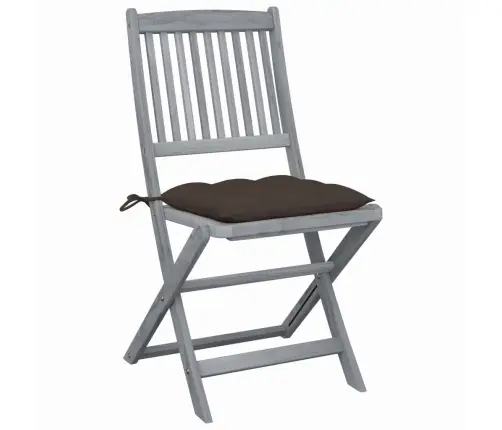 Saliekami Āra Krēsli Ar Matračiem, 4 Gab., Akācijas Masīvkoks Vidaxl