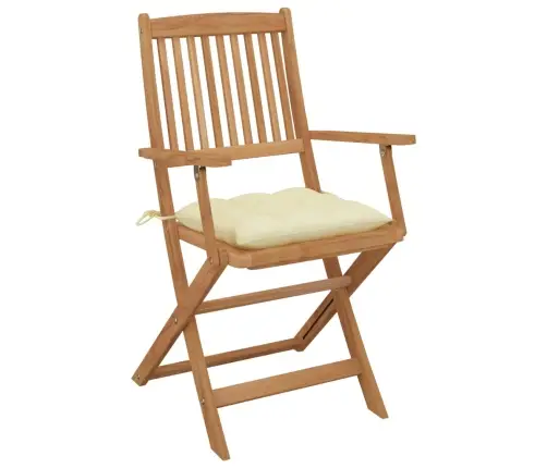 Saliekami Dārza Krēsli Ar Matračiem, 2 Gb., Akācijas Masīvkoks Vidaxl