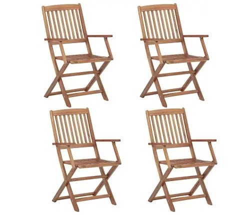 Saliekami Dārza Krēsli Ar Matračiem, 4 Gab., Akācijas Masīvkoks Vidaxl Saliekami Dārza Krēsli Ar Matračiem, 4 Gab., Akācijas Masīvkoks Vidaxl