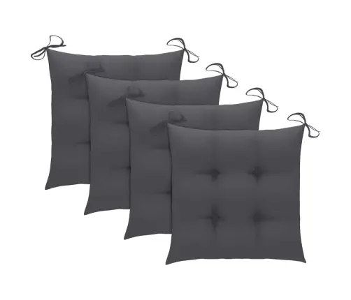 Saliekami Dārza Krēsli Ar Matračiem, 4 Gb., Akācijas Masīvkoks Vidaxl