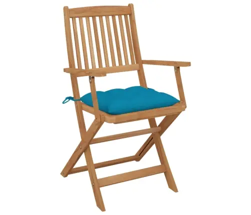 Saliekami Dārza Krēsli Ar Matračiem, 4 Gb., Akācijas Masīvkoks Vidaxl