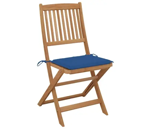 Sulankstomos Sodo Kėdės Su Pagalvėmis, 2Vnt., Akacijos Masyvas Sulankstomos Sodo Kėdės Su Pagalvėmis, 2Vnt., Akacijos Masyvas