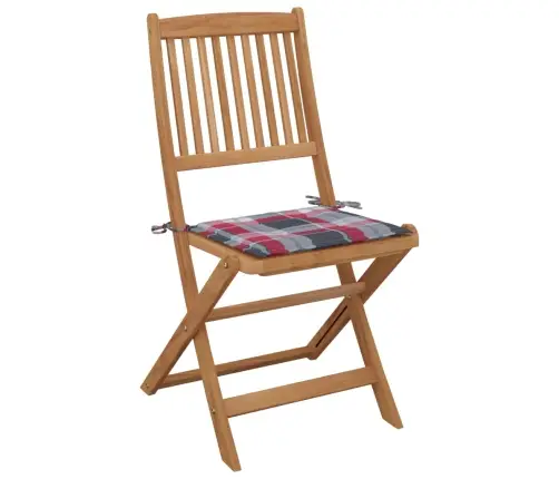 Saliekami Dārza Krēsli Ar Matračiem, 2 Gab., Akācijas Masīvkoks Vidaxl