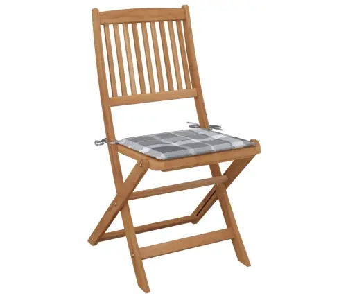 Saliekami Dārza Krēsli Ar Matračiem, 4 Gab., Akācijas Masīvkoks Vidaxl