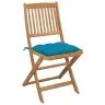 Saliekami Dārza Krēsli Ar Matračiem, 4 Gb., Akācijas Masīvkoks Vidaxl