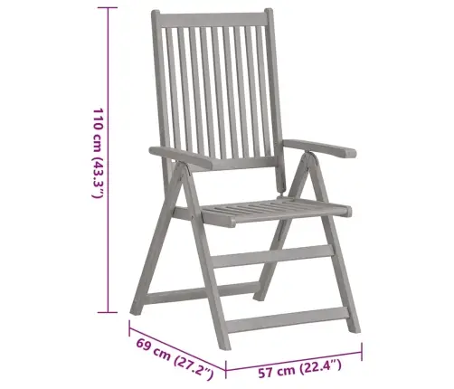 Atgāžami Dārza Krēsli Ar Matračiem, 2 Gab., Akācijas Masīvkoks Vidaxl